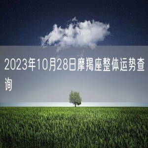 2023年10月28日摩羯座整体运势查询
