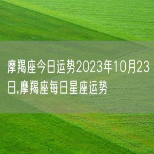 摩羯座今日运势2023年10月23日,摩羯座每日星座运势