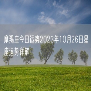 摩羯座今日运势2023年10月26日星座运势详解