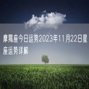 摩羯座今日运势2023年11月22日星座运势详解
