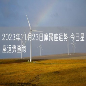 2023年11月23日摩羯座运势 今日星座运势查询