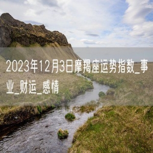 2023年12月3日摩羯座运势指数_事业_财运_感情