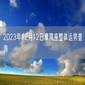 2023年12月12日摩羯座整体运势查询