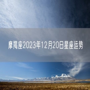 摩羯座2023年12月20日星座运势