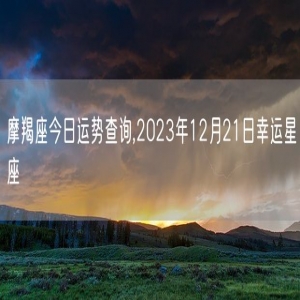 摩羯座今日运势查询,2023年12月21日幸运星座
