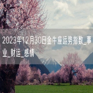 2023年12月30日金牛座运势指数_事业_财运_感情