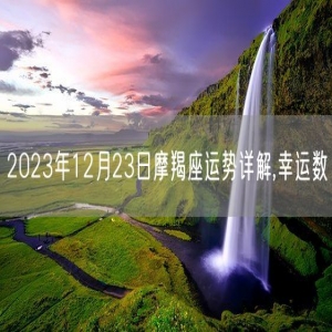 2023年12月23日摩羯座运势详解,幸运数