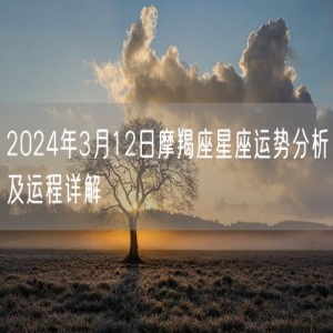 2024年3月12日摩羯座星座运势分析及运程详解