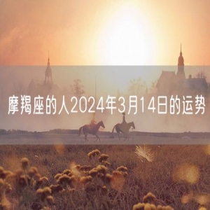 摩羯座的人2024年3月14日的运势