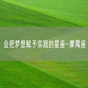 会把梦想赋予实践的星座-摩羯座