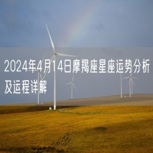 2024年4月14日摩羯座星座运势分析及运程详解