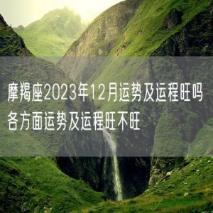 摩羯座2023年12月运势及运程旺吗 各方面运势及运程旺不旺