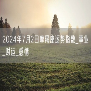 2024年7月2日摩羯座运势指数_事业_财运_感情