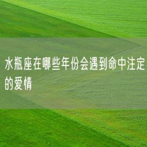 水瓶座在哪些年份会遇到命中注定的爱情