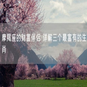 摩羯座的财富伴侣 详解三个最富有的生肖
