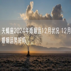 天蝎座2024年婚姻运12月状况 12月婚姻运势好吗