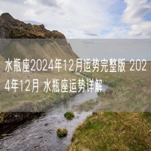 水瓶座2024年12月运势完整版 2024年12月 水瓶座运势详解