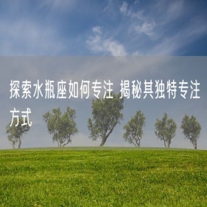 探索水瓶座如何专注 揭秘其独特专注方式