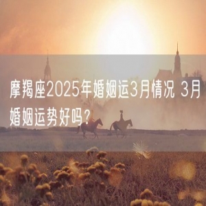 摩羯座2025年婚姻运3月情况 3月婚姻运势好吗？