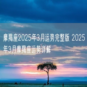 摩羯座2025年3月运势完整版 2025年3月摩羯座运势详解