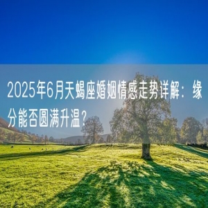 2025年6月天蝎座婚姻情感走势详解：缘分能否圆满升温？