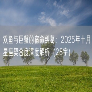 双鱼与巨蟹的宿命纠葛：2025年十月星座契合度深度解析（28字）