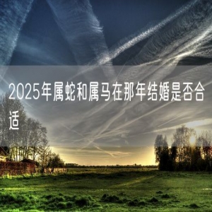 2025年属蛇和属马在那年结婚是否合适