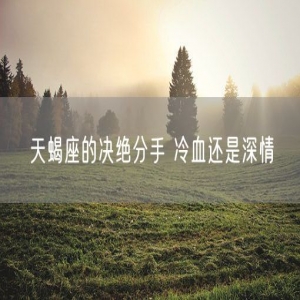 天蝎座的决绝分手 冷血还是深情