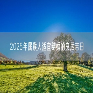 2025年属猴人适宜结婚的良辰吉日