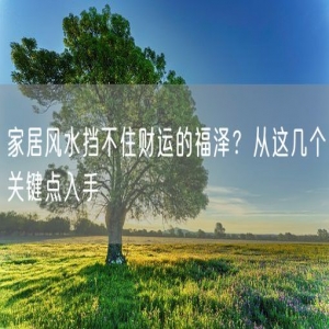 家居风水挡不住财运的福泽？从这几个关键点入手