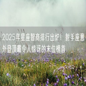 2025年星座智商排行出炉！射手座意外登顶最令人惊讶的末位榜首