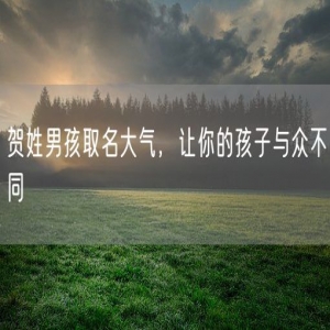 贺姓男孩取名大气，让你的孩子与众不同