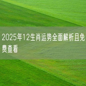2025年12生肖运势全面解析且免费查看
