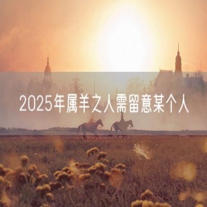 2025年属羊之人需留意某个人