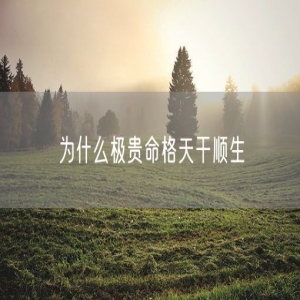 为什么极贵命格天干顺生