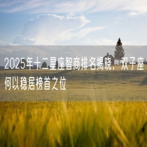 2025年十二星座智商排名揭晓，双子座何以稳居榜首之位