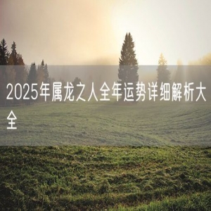 2025年属龙之人全年运势详细解析大全