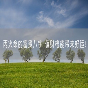 丙火命的富贵八字 偏财格能带来好运！