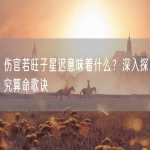 伤官若旺子星迟意味着什么？深入探究算命歌诀
