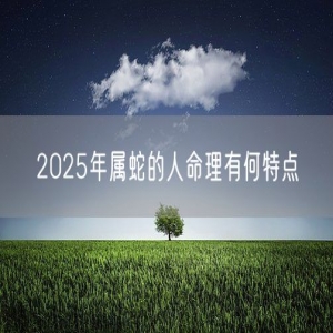 2025年属蛇的人命理有何特点