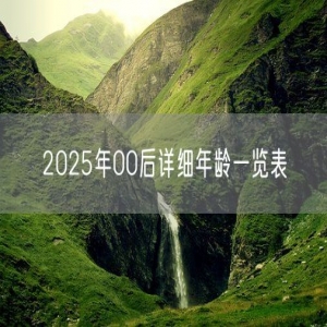 2025年00后详细年龄一览表