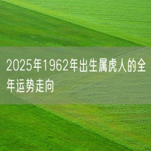 2025年1962年出生属虎人的全年运势走向