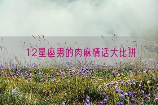 12星座男的肉麻情话大比拼(图1)