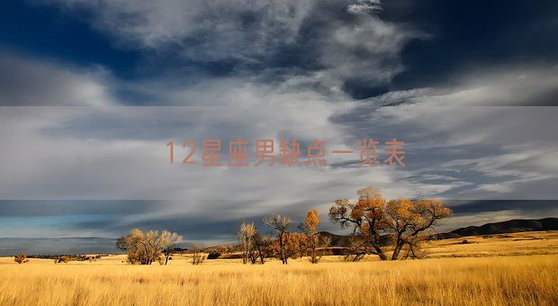12星座男缺点一览表(图1)