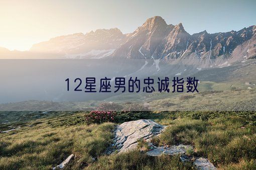 12星座男的忠诚指数(图1)