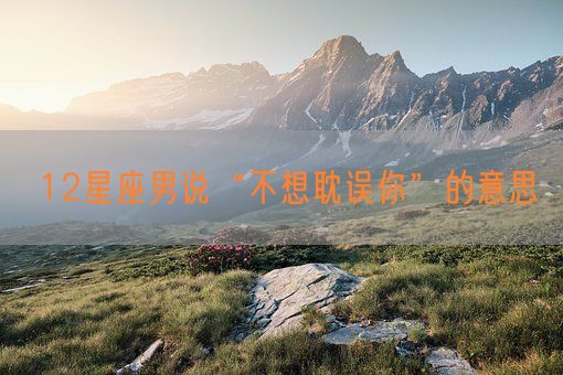 12星座男说“不想耽误你”的意思(图1)