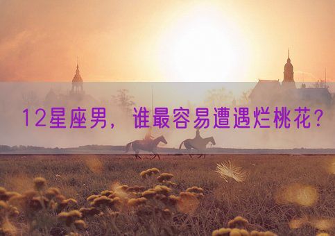 12星座男，谁最容易遭遇烂桃花？(图1)