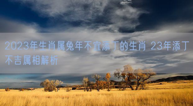 2023年生肖属兔年不宜添丁的生肖 23年添丁不吉属相解析(图1)