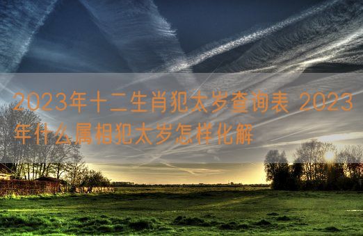 2023年十二生肖犯太岁查询表 2023年什么属相犯太岁怎样化解(图1)