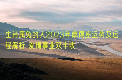 生肖属兔的人2023年摩羯座运势及运程解析 爱情事业双丰收(图1)